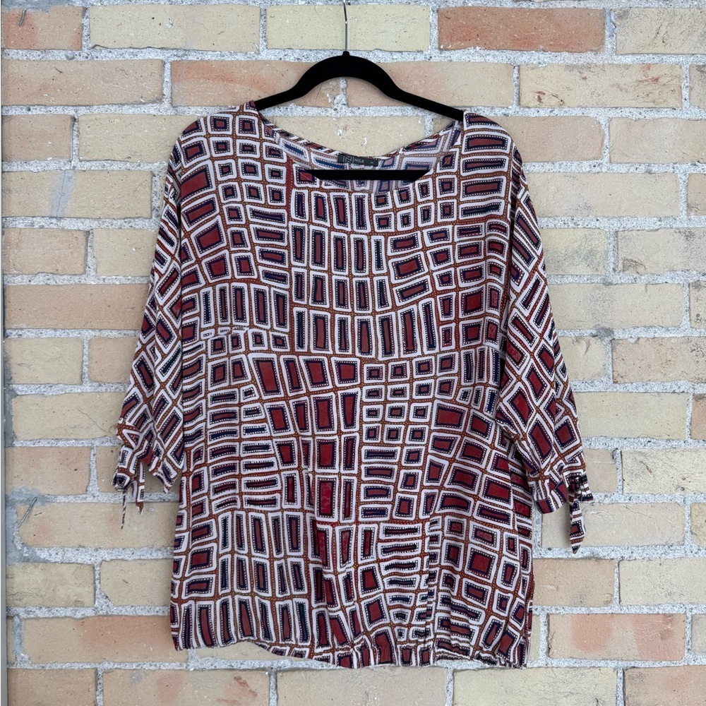 Nile Brown and Navy Blue Blouse